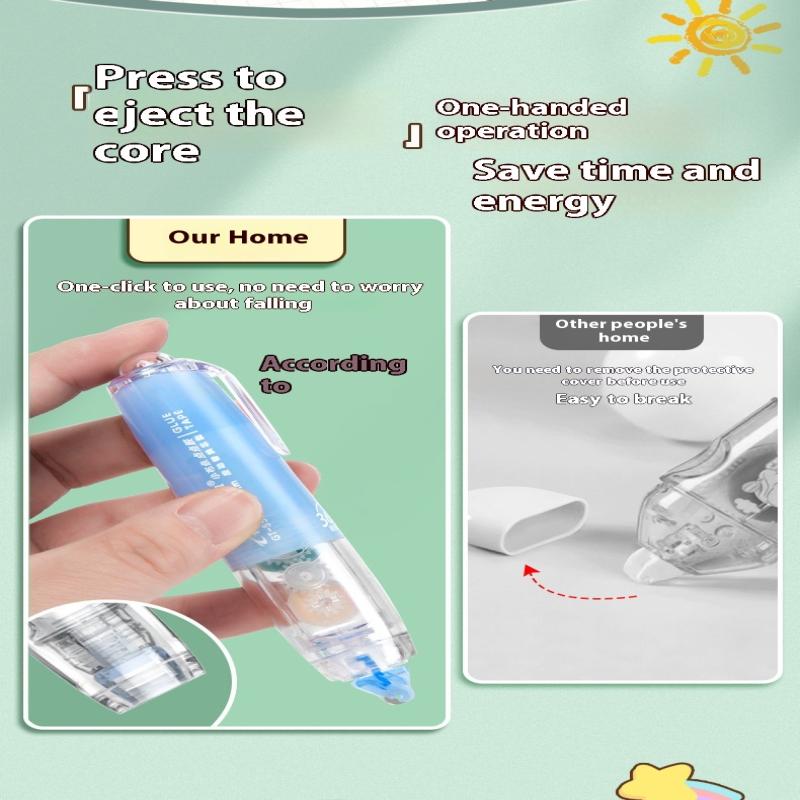 360° Rotatable Dots Glue Roller Double Sided Tape Pen 5M Refillable Adhesive For Scrapbooking Diy Crafts School Office Supplies