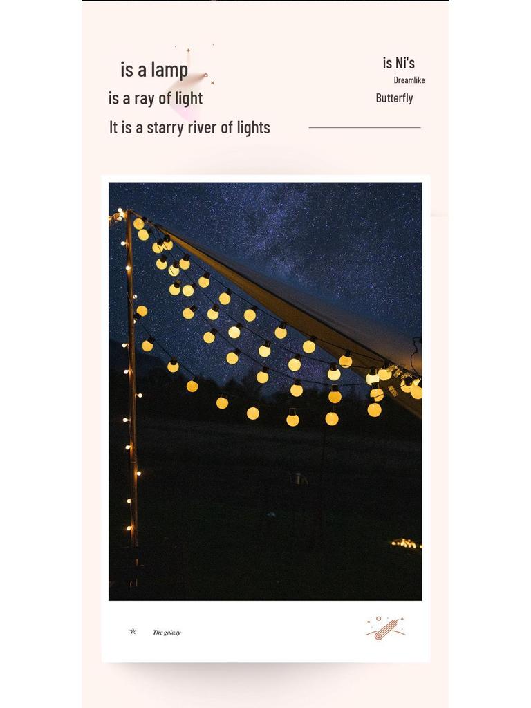 Słoneczne LEDowe Girlandy G50 Kule - Wodoodporne Zewnętrzne Białe Kule Świetlne do Kempingu, Markizy, Dekoracji Namiotu