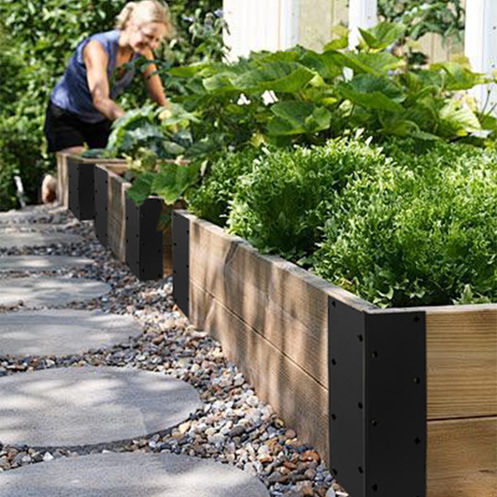 4Pcs Garden Bed Corner Bracket Noise Free Metal Garden Bed Corner Bracket Connector with Screws Rustproof Furniture Right Angle