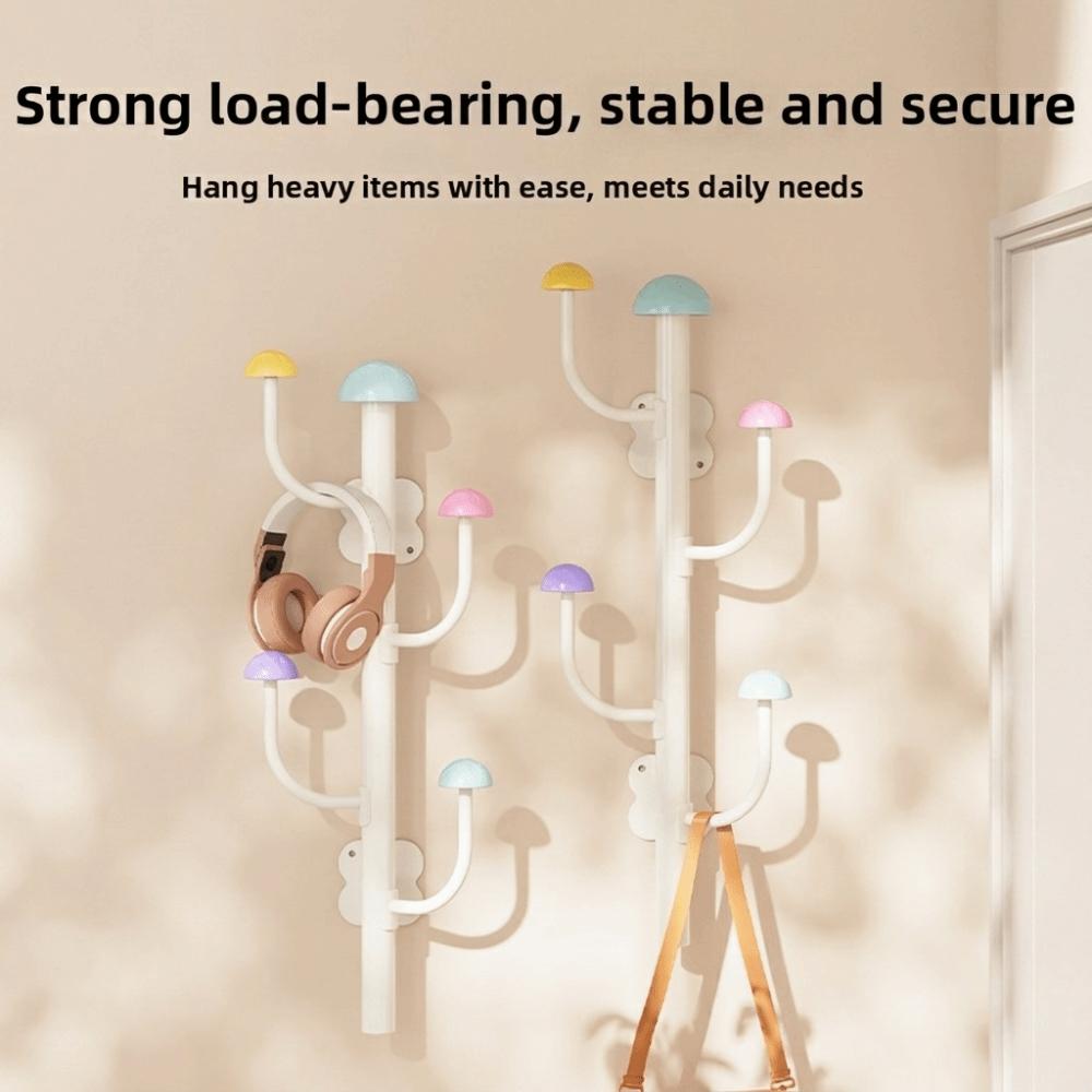 Smooth Edge Mushroom Coat Rack Space Saving Wall Hanging Hooks New Wall Coat Rack Entryway Storage