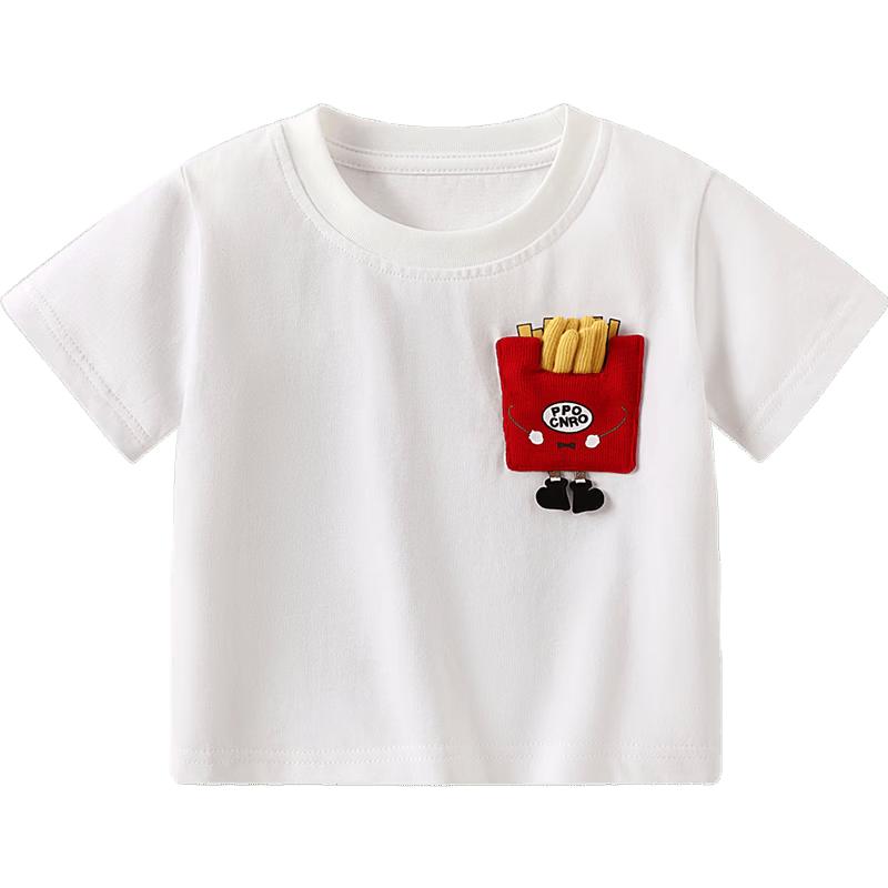 KuWami Kids Cartoon Print Summer Short Sleeve T-shirt 120