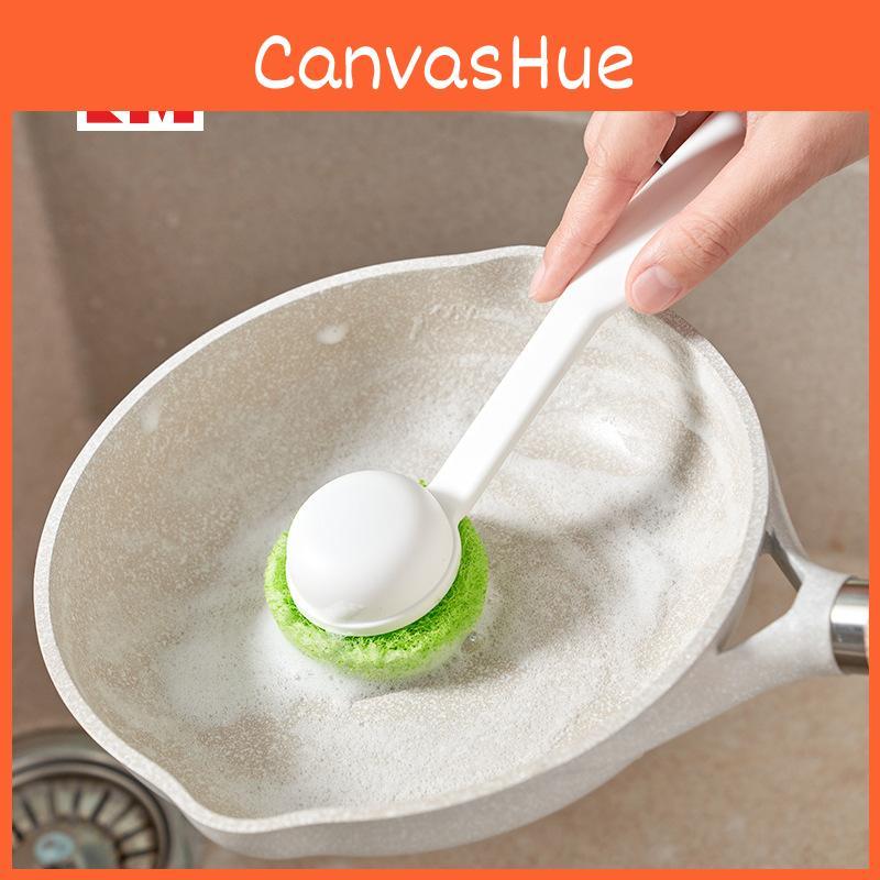 Kitchen Pot Brush With Soft Sponge Head For Safe Nonstick Cleaning Pan