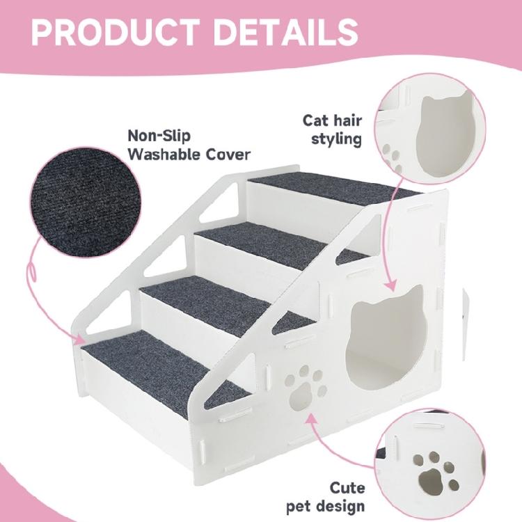 MultiPurpose 3/4 Levels Pet Stair Adjustable Ramp for Small Dogs and Cats, Home Furniture Accessories Storage Box