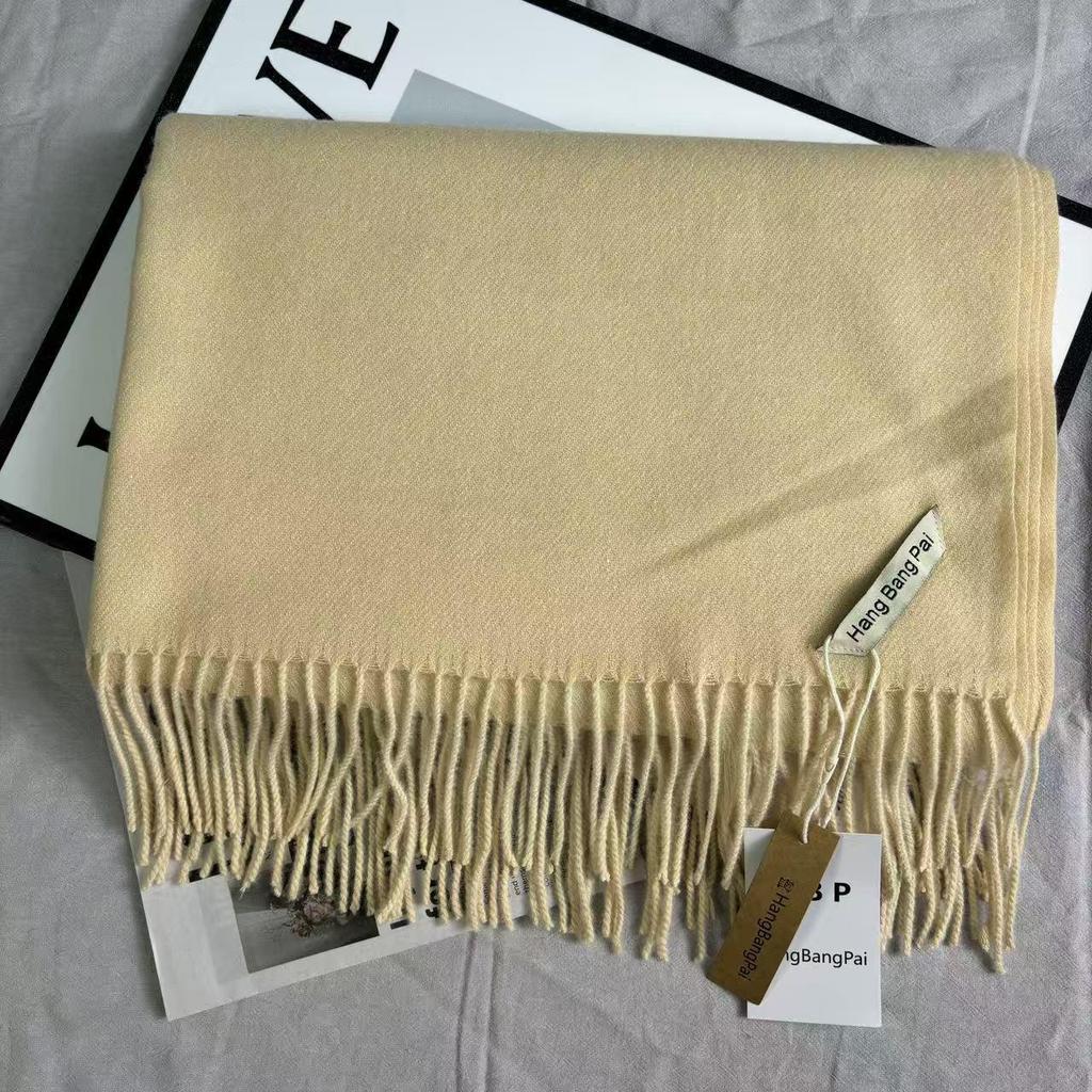 Schal im koreanischen Stil, einfarbig, Imitation Kaschmir, rot - Warm, vielseitig, modische Fransen für Herbst/Winter