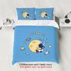 3-piece down duvet cover with blue cartoon astronaut pattern print (1 duvet cover+2 pillowcases, no core) bedding set