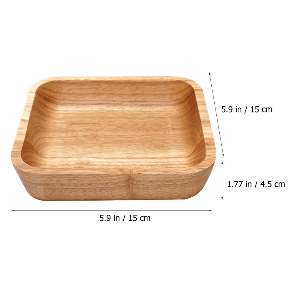 

Square Wooden Tray Multi Function Eating Tray for Soup Salad Porridge Snacks Dessert Creative Elegant Bowl Household Food хаки