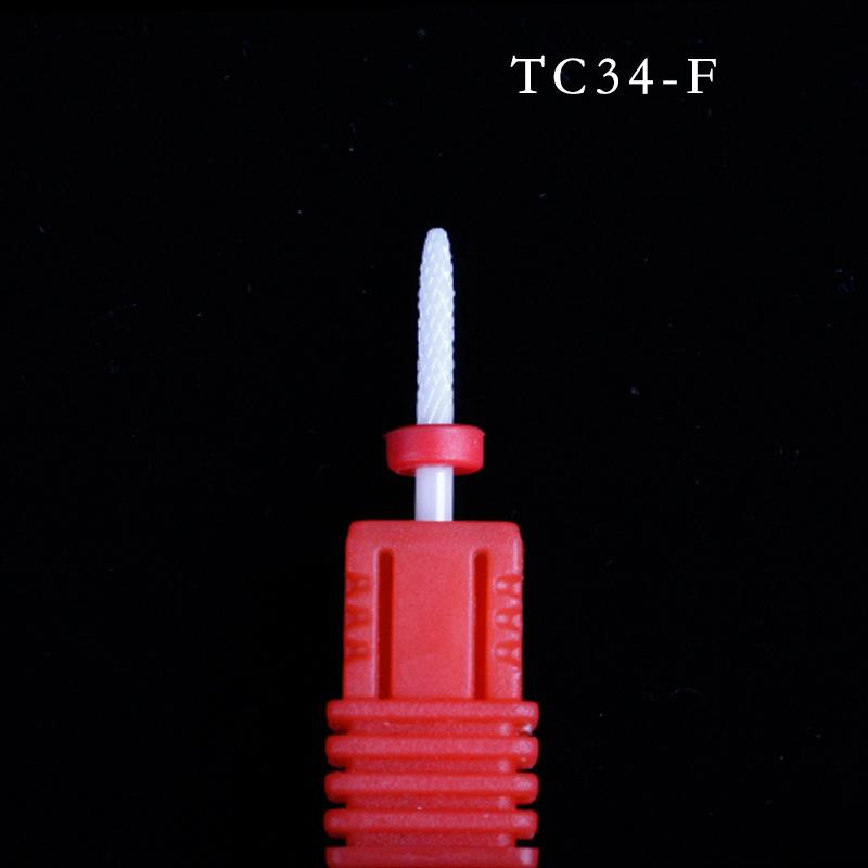 Nail Art Ceramic Grinding Head, Single Corn Bullet Cylindrical Rocket-Shaped Nail Electric Grinding Machine Accessories Grinding Head