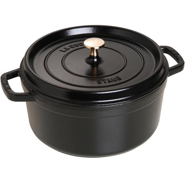 Casserole Zwilling Staub, Round, 26 Cm, Black, 5.2 L (40509-310-0)