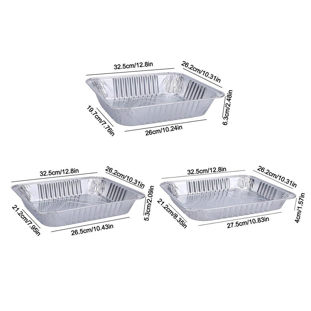 5Pcs 12 Inch Aluminum Foil Box Non-stick Baking Tray Portable Food Container  Oven BBQ Baking Tools