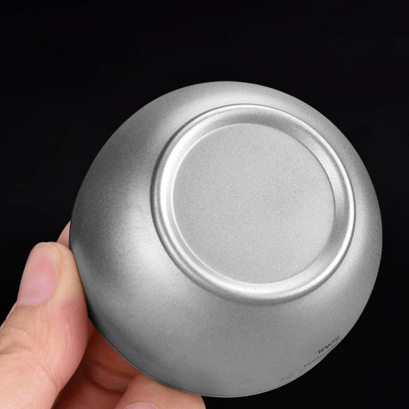 50mL Mini Coffee Cup Pure Titanium Double-layered Heat-insulating Coffee Cup Super Lightweight Wine Cup