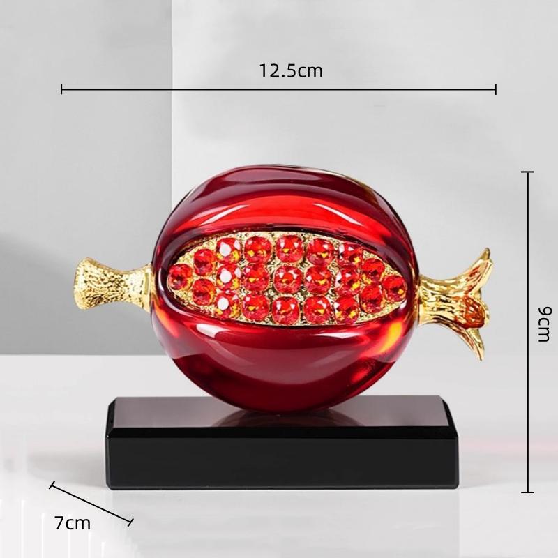 Glass Handicrafts Crystal Pomegranate Figurine Transparent Pomegranate Fruit Sculpture Home Decoration Accessories