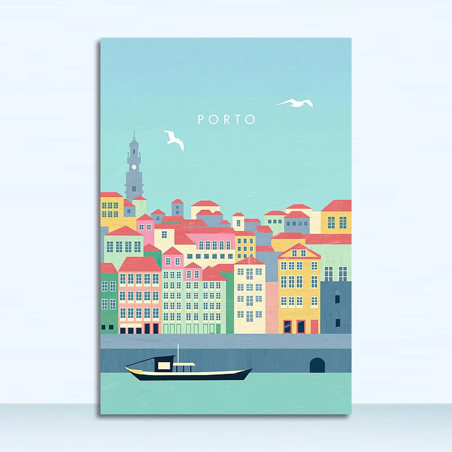 

Плакат, холст, картина, крафт-постер с покрытием, настенная наклейка, домашний декор, подарок, собор Порту, Португалия, музыкальный дом, винтажное путешествие