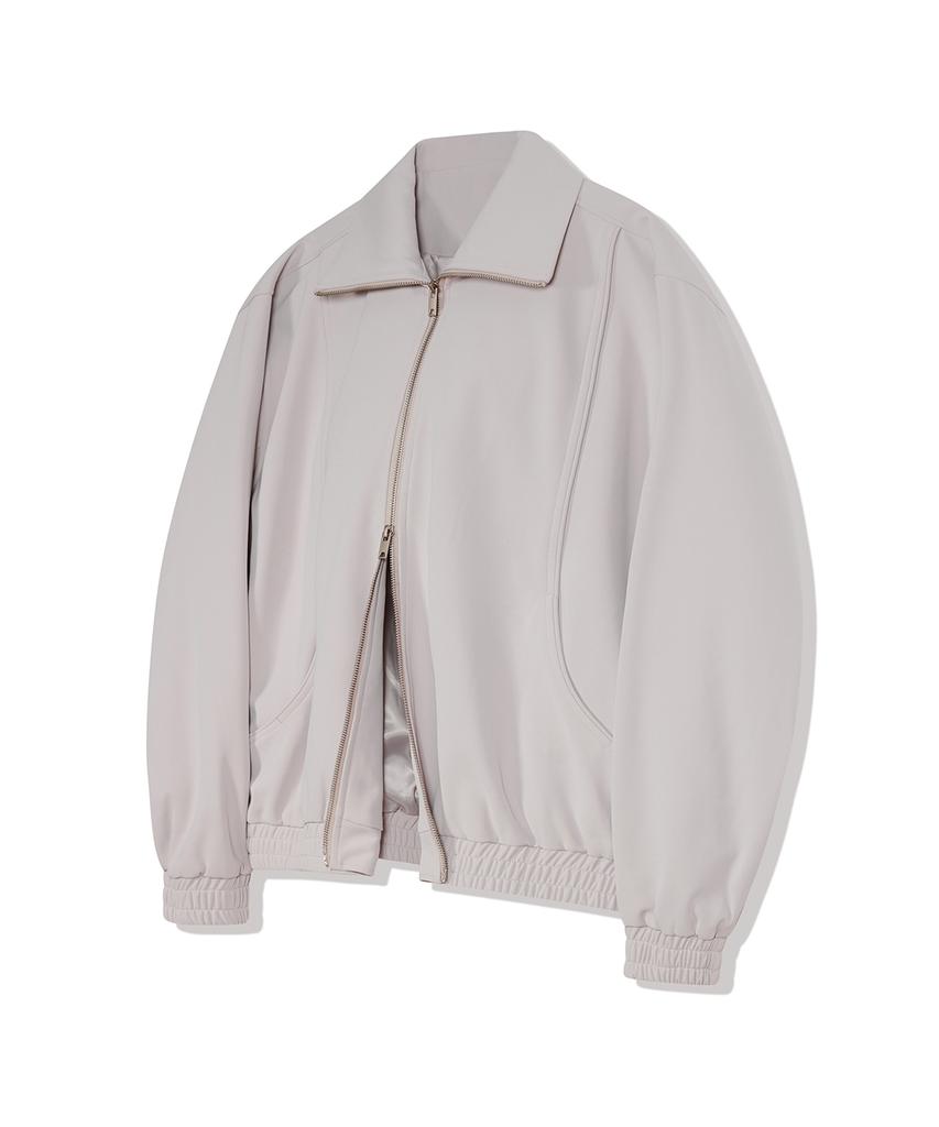 Ironyporno Whiteline 86-Iro255 Curved Blouson Jacket Light Grey