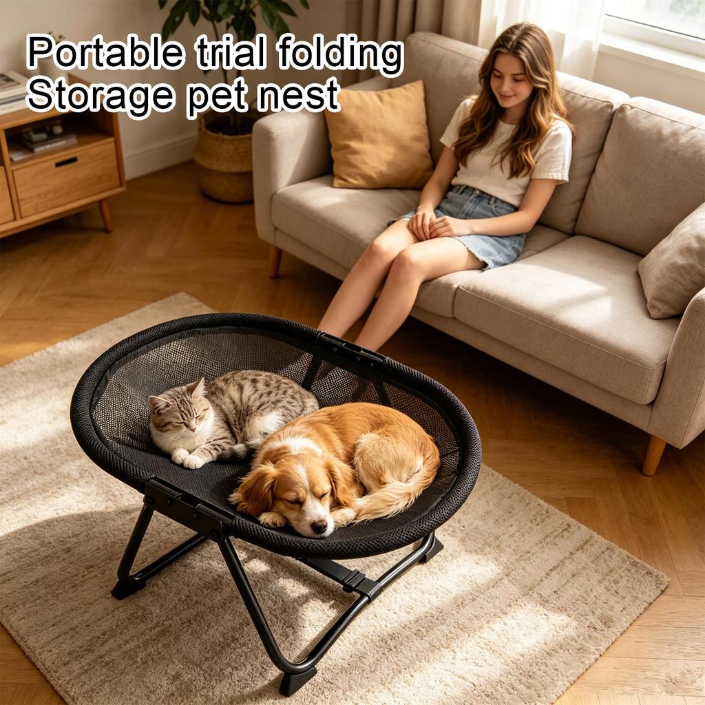 Letto Portatile Pieghevole per Animali Domestici per Gatti e Cani Traspirante Lettino da Campeggio Estivo Uso Quattro Stagioni Facile da Riporre e Trasportare Forniture per Animali Domestici da Esterno