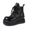 Women's Genuine Leather Retro Platform Ankle Boots - Lightweight, Soft, High-Top (2025 Autumn/Winter Collection)