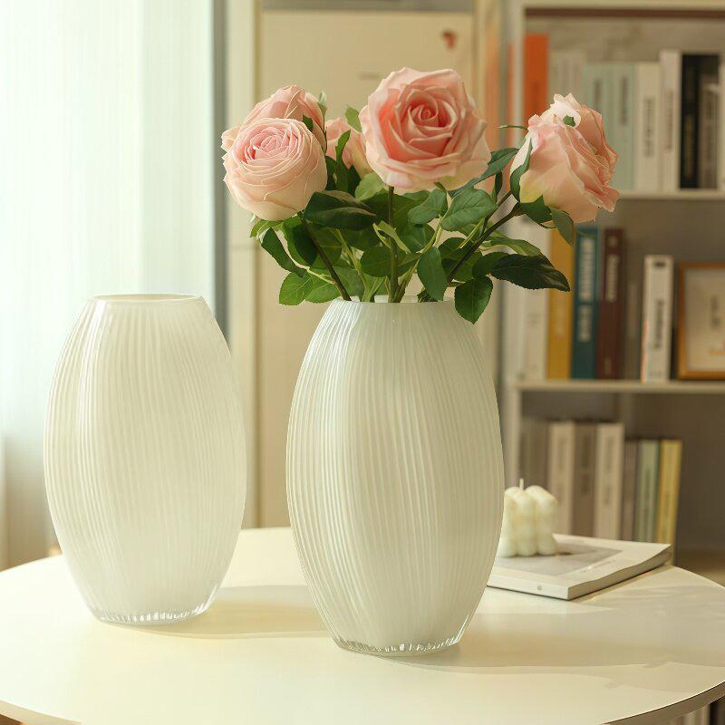 Nordic White Flower Vase Imitation Ceramic Plastic Flower Vase Living Room Desktop Decoration Wedding Centerpiece Arrangement