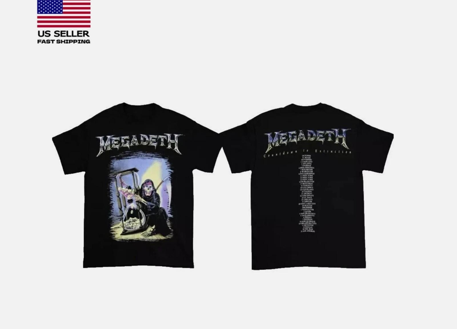New 2 Sides Countdown To Extinction Megadeth Shirt Black Unisex S-5XL XXL