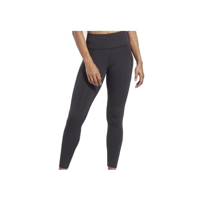 Reebok Solid High-Waisted Tight Workout Pants Women bottoms Gray HS7780