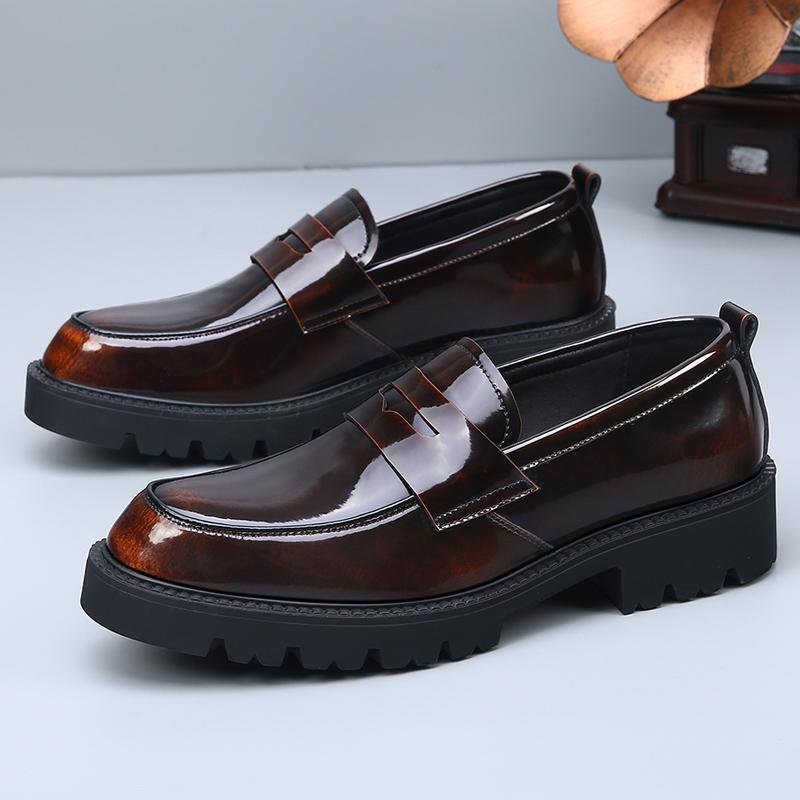 Fashion Fashionable Men's Leather Loafers Casual And Comfortable Formal Shoe Autumn And Winter Daily Commuting Office And Business Shoes