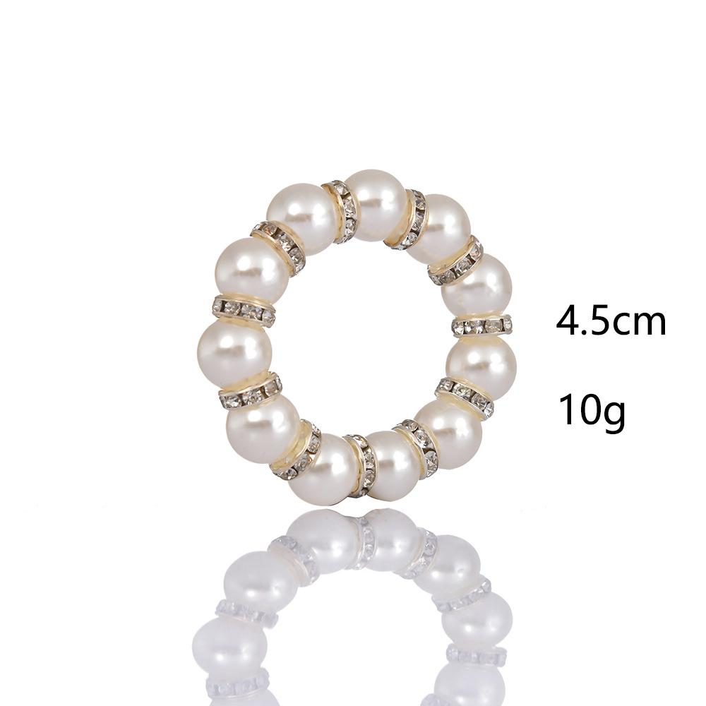 Metal Napkin Ring Pearlescent Dining Table Decor Imitation Pearls Elegant Napkin Buckle For Wedding Decor Home Decoration