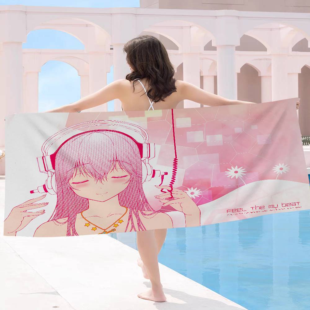 Super Sonico Manga Anime Big Microfiber Beach Towels Quick Dry Towel Sand Beach Towels Pool Towel for Travel Swim Pool Yoga