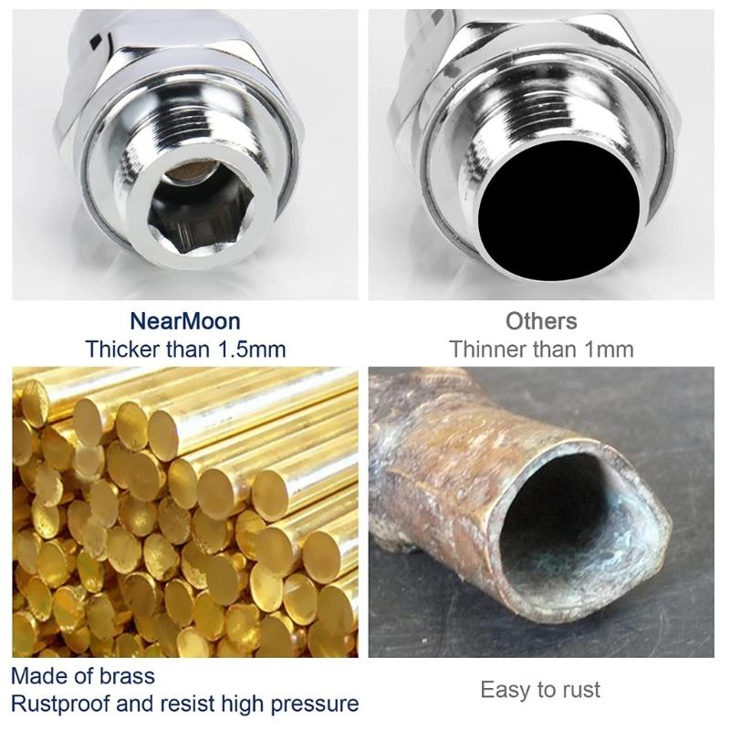 Shower Head Swivel Adapter Balls Joint Brass Adjustable Showerhead Connector Replacement Shower Arm Extension Hardware