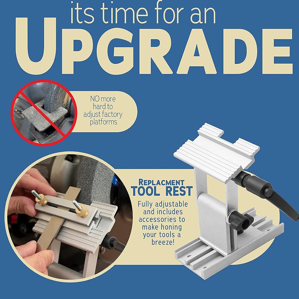 Adjustable Replacement Tool Rest Sharpening Jig Metal 6in 8in Bench Grinder Sharpening Jig (Silver)