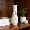 Dried Flower Arrangement Holder Couple Cats Vase, Plastic Snuggling Cat Vase for Home, Modern Home Interior Accents Desk, Shelf Decor, Tabletop Floral