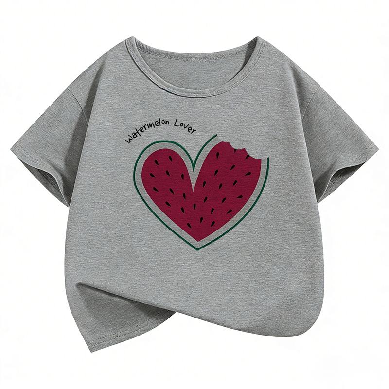 Sweet Watermelon Lover Printed T Shirts Short Sleeve Kids Childrens Tshirt Boys Girls Summer Spring Casual Top Tee Shirt