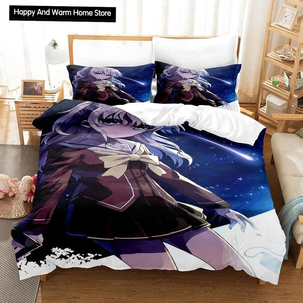 New 3D Print Anime Kawaii Girls Charlotte Bedding Set Single Twin Full Queen King Size Bed Set Adult Boy Bedroom Duvetcover Sets