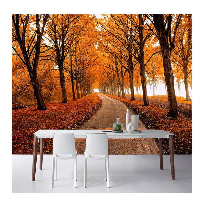 

3D Nature Landscape Wallpaper Autumn Maple Woods 3D Stereo Mural Spatial Expansion Restaurant Home Decor Wall Paper 200 cm(W) x 140 cm(H)