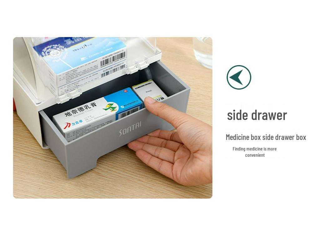 Large Portable Plastic Medicine Storage Box for Household Use