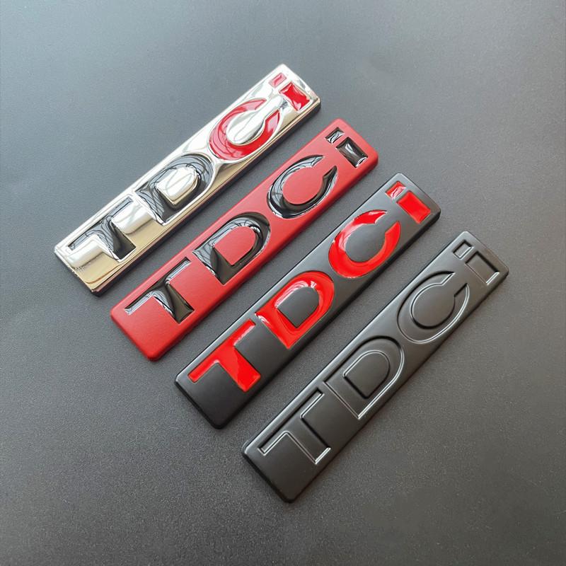 AJK1 3D Metal Chrome Black Logo TDCI Emblem Car Fender Trunk Badge For Ford Fiesta Kuga Mondeo MK3 Focus MK2 TDCI Sticker Accessories