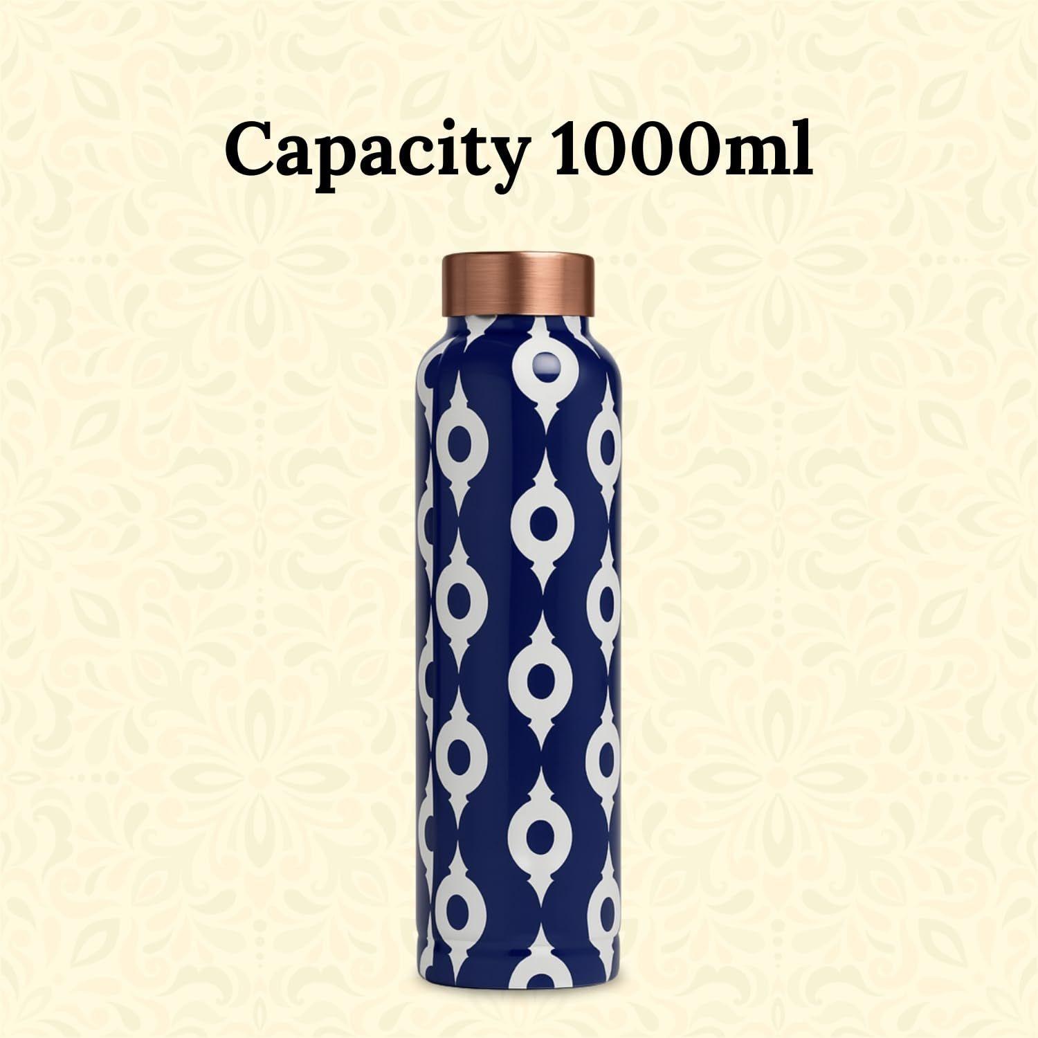 

Бутылка для воды из чистой меди, Герметичная, Бутылка для воды из чистой меди, Тамба, Польза для здоровья, Аутентичная, Прочная (Имаго Синий)