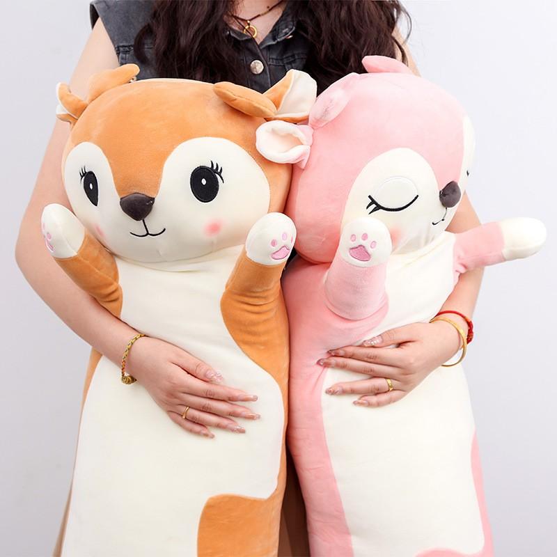 Long Plush Deer Stuffed Toy Pillow Adults Soft Cuddle Companion Sleep Aid 70-130cm