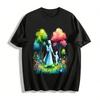 Aquarell Mama Kinder Gehen Druck Lässiges Oberteil Reines Baumwoll-T-Shirt