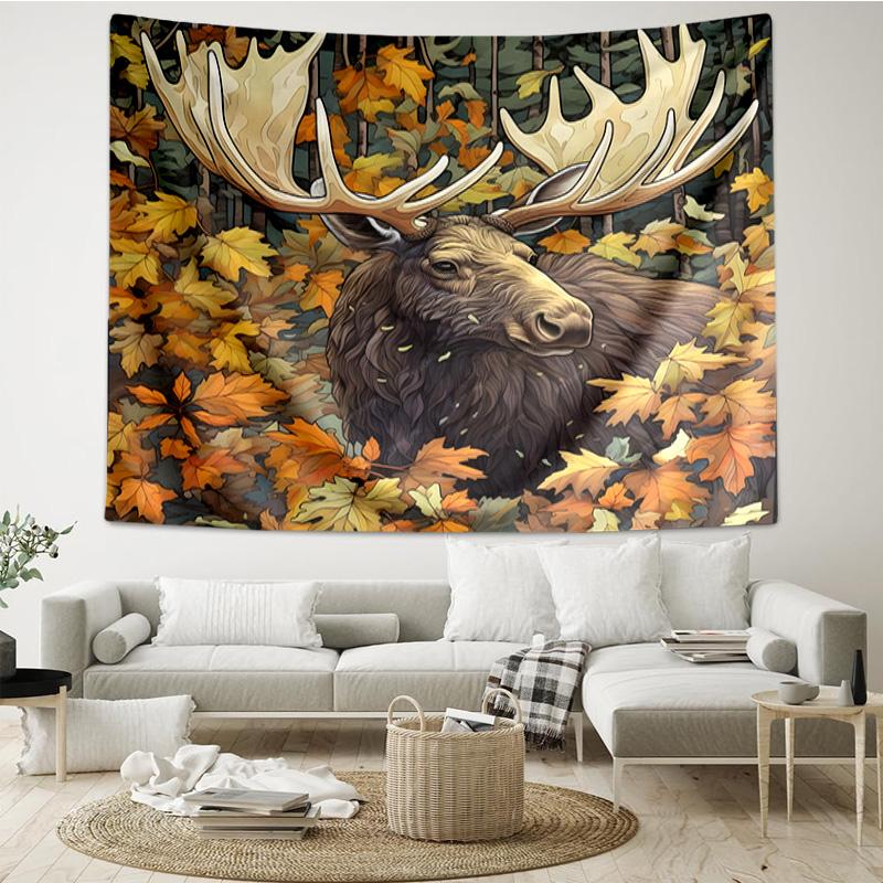Hirsch mit amerikanischer Flagge Hintergrund Wandteppich zum Aufhängen für Schlafzimmer, Wohnzimmer, Spielzimmer, Dekorations-Kunstzimmer Wandteppich Feiertags- und Geburtstagsgeschenke