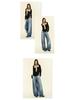 Women's American Street Style High-Waist Wide-Leg Jeans - Fall/Winter 2024 Collection - Straight, Loose, Slim Fit, Mopping Style
