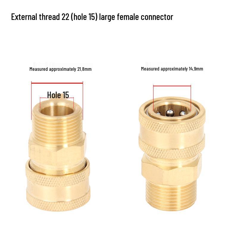 High-Pressure Copper Quick-Connect Water Hose Adapter for Car Washers