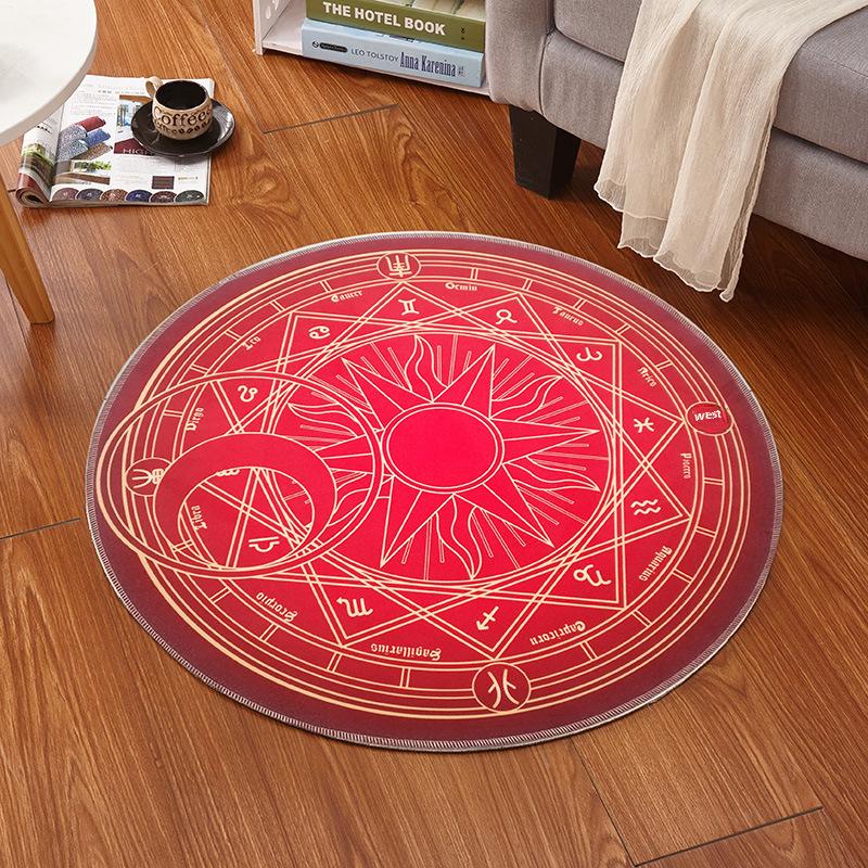 Pink Cardcaptor Sakura Magic Circle Bedside Carpet - Cute Cartoon Floor Mat for Girls' Bedrooms