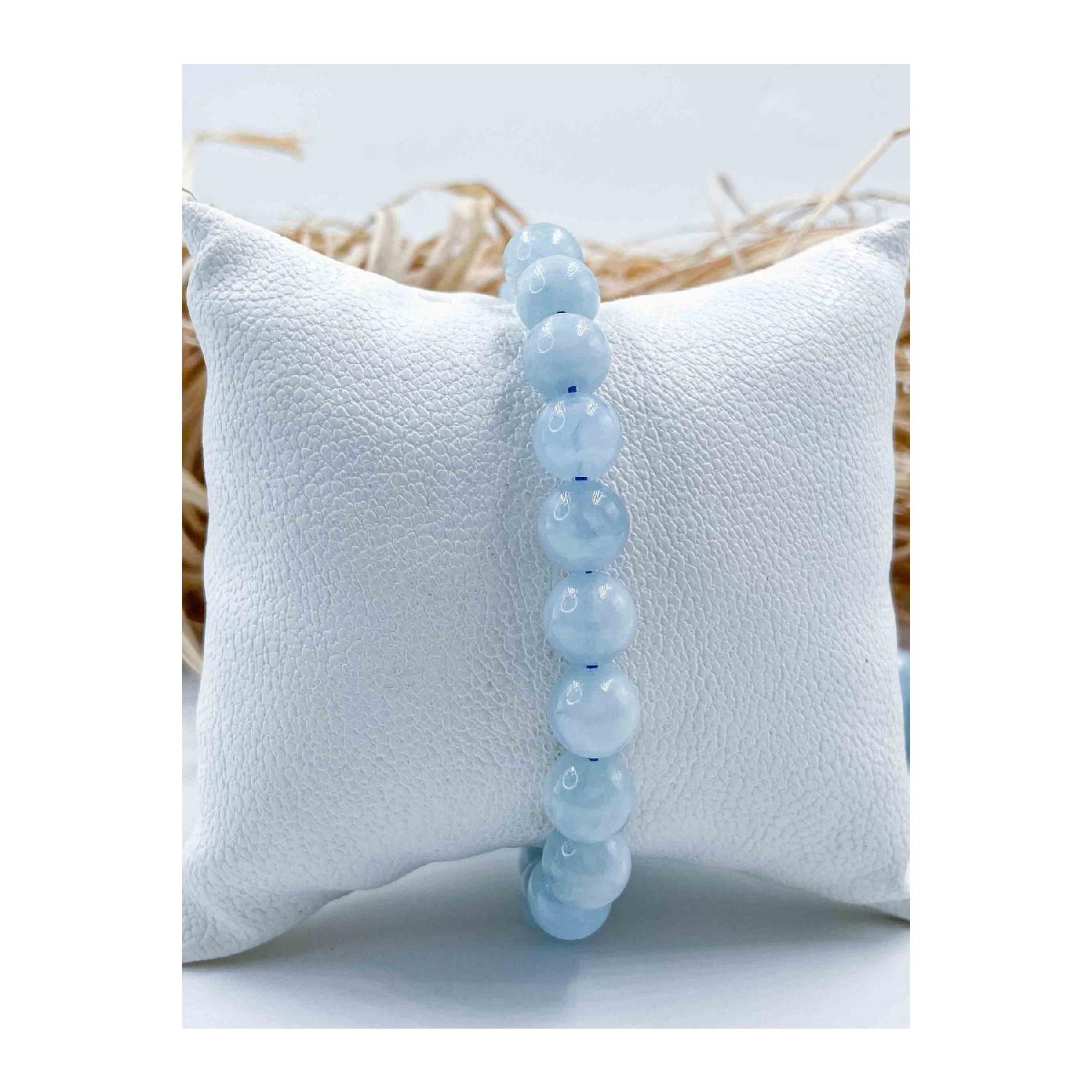 

Браслет из натурального камня аквамарин 8 мм