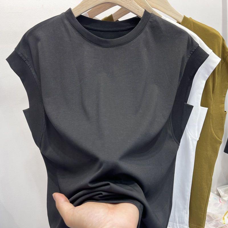 Fashion Solid Color Simple Summer Tops Women Casual Round Neck Short Sleeve Plus Size T-shirt Women's Clothing Slim Fit Loose Ladies Tee Shirts 26298
