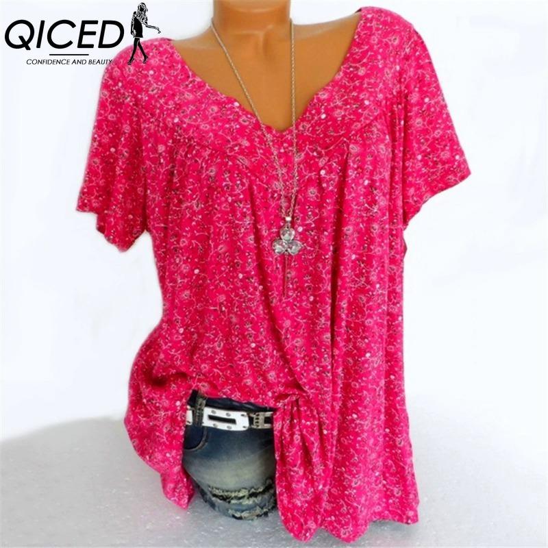 QICED Dame Mote Casual Kortermet V-hals Bluser & Skjorter