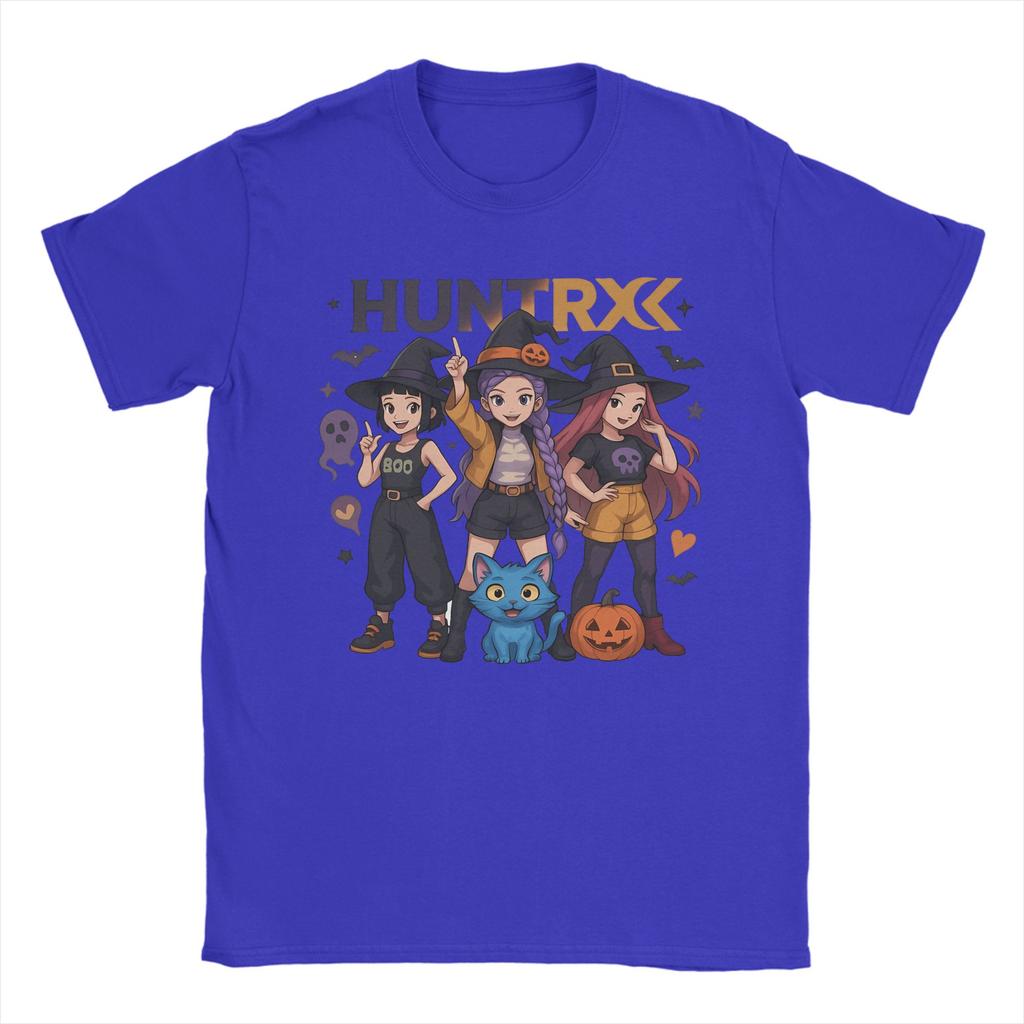 Gruseliger Hunterx Halloween Kpop Dämonenjäger Huntrix Mädchen und Tiger T-Shirt für Männer Baumwolle Humorvolles T-Shirt Rundhals T-Shirt