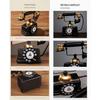 Resin Vintage Rotary Decorative Telephone for Home Living Room, Black and Gold, Decorative Desk Phone