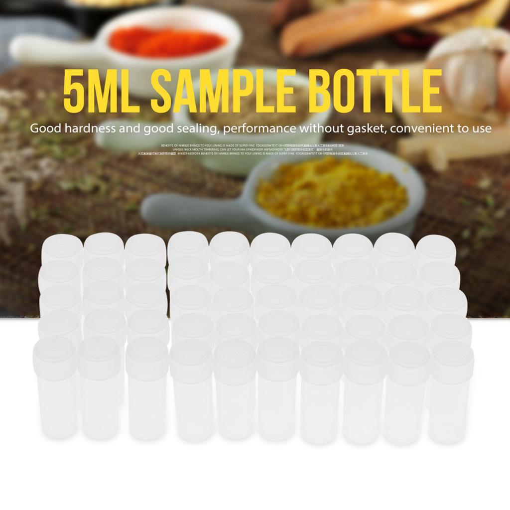 50 Plastic Bottles, 5ml Small Container for Paste,  , Granular Objects with Good Sling and ,