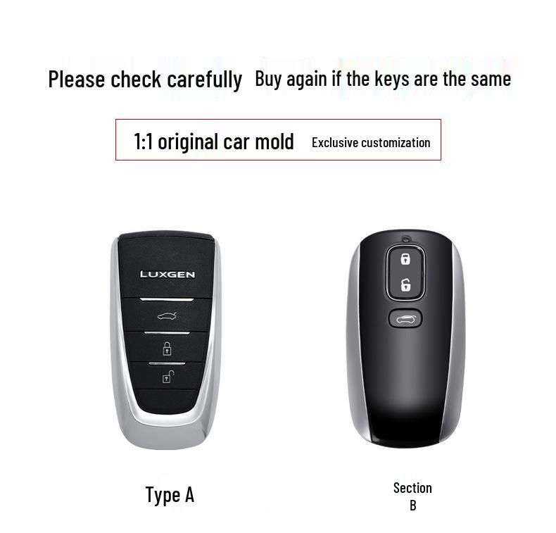 

Luxgen U-series Metal Remote Key Case for U6, Big 7, MPV, U5, U7, SUV - Protective Shell and Buckle Cover