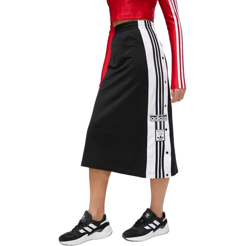 adidas Originals Adibreak Ριγέ Color Block Ελαστική Μέση Casual Μακρύ Φόρεμα Γυναικεία Κάτω Μέρη Μαύρο IU2527