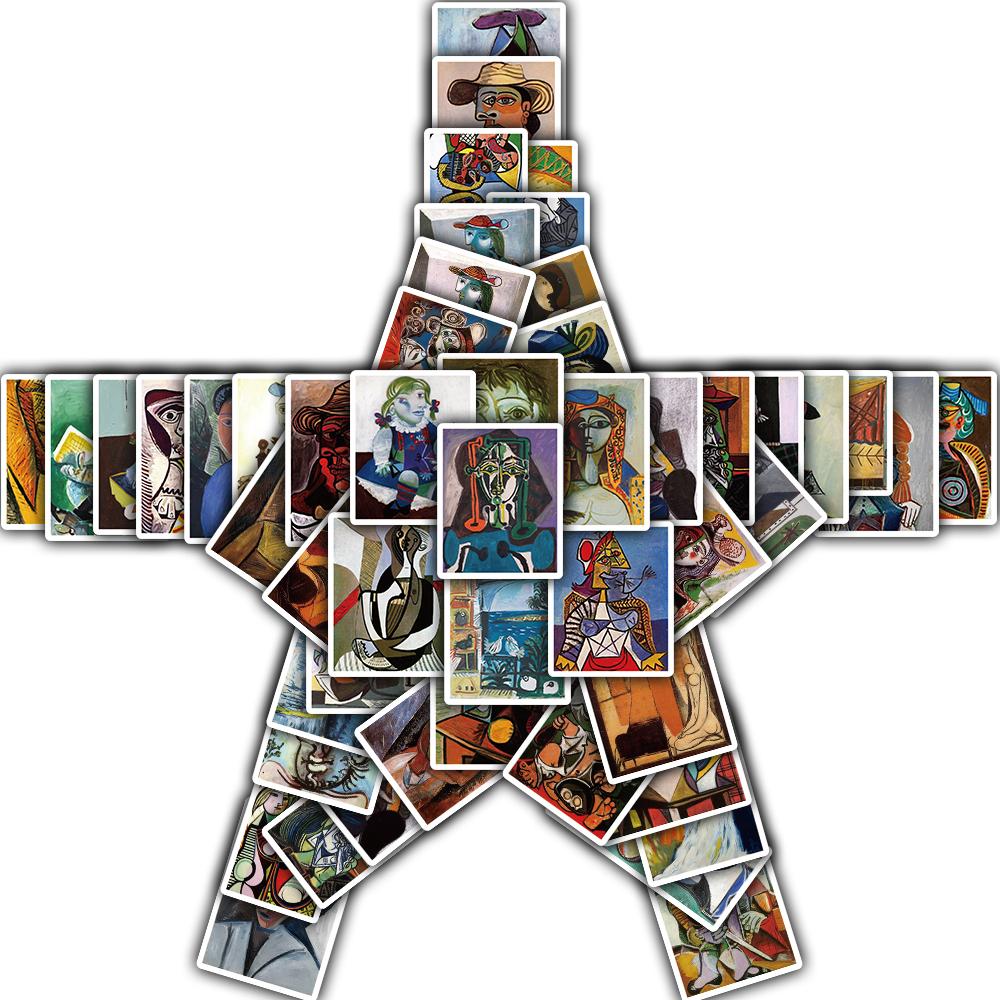 

50PCS Picasso Oil Painting Sticker Cafe Phone Ins Style DIY Luggage Phone Bar Cafe Scrapbooking Laptop Skateboard Sticker