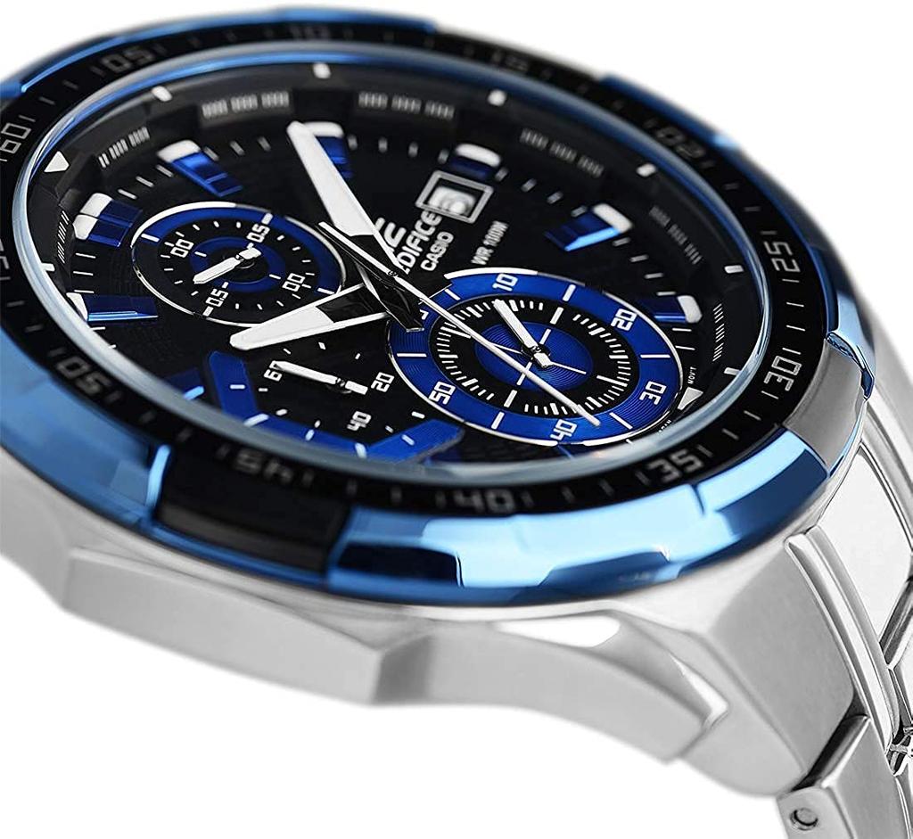 Casio EDIFICE Quartz Watch Men's EFR-539D-1A2V Black/Blue [Imported]